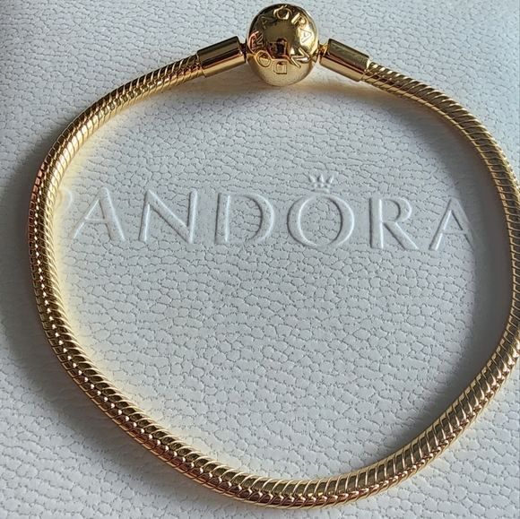 Pandora Jewelry - Pandora Moments Snake Chain Bracelet Gold plated 8 IN